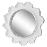 Mirror Sea Coral Wave Round Mirror // White