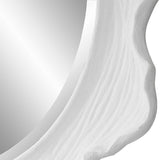 Mirror Sea Coral Wave Round Mirror // White