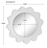 Mirror Sea Coral Wave Round Mirror // White