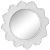Mirror Sea Coral Wave Round Mirror // White