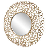 Mirror Swirl Round Gold Mirror