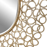 Mirror Swirl Round Gold Mirror