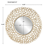 Mirror Swirl Round Gold Mirror