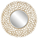 Mirror Swirl Round Gold Mirror