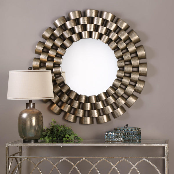 Mirror Taurion Silver Leaf Round Mirror
