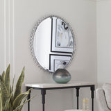 Mirror Taza Aged White Round Mirror