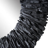 Mirror Teak Branch Black Round Mirror