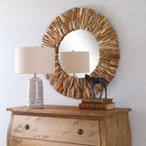 Mirror Teak Branch Natural Round Mirror