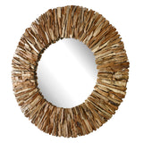 Mirror Teak Branch Natural Round Mirror