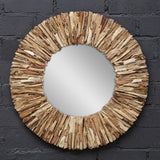 Mirror Teak Branch Natural Round Mirror