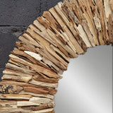 Mirror Teak Branch Natural Round Mirror