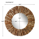 Mirror Teak Branch Natural Round Mirror