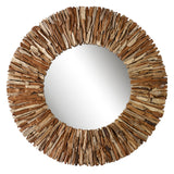 Mirror Teak Branch Natural Round Mirror