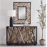 Mirror Teak Maze Rectangle Mirror