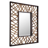 Mirror Teak Maze Rectangle Mirror