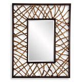 Mirror Teak Maze Rectangle Mirror