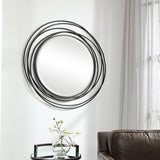 Mirror Whirlwind Black Round Mirror