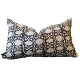 Pillow Covers Black & Beige Floral Block Print Pillow Cover 14x24