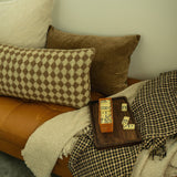 Check Weave Pillow Brown // 14" x 31"