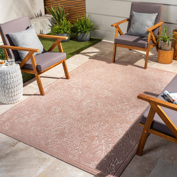 Rug Greenwich Floral Outdoor Rug // Dusty Rose & Cream