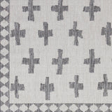 Rug Long Beach Cross Outdoor Rug // Charcoal & Ivory