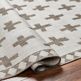 Rug Long Beach Cross Outdoor Rug // Ivory & Brown