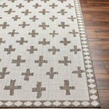 Rug Long Beach Cross Outdoor Rug // Ivory & Brown
