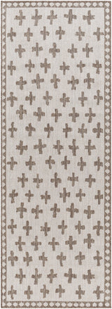 Rug Long Beach Cross Outdoor Rug // Ivory & Brown