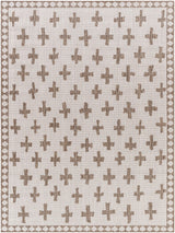 Rug Long Beach Cross Outdoor Rug // Ivory & Brown
