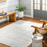 Rug San Diego Lined Outdoor Rug // Beige & White