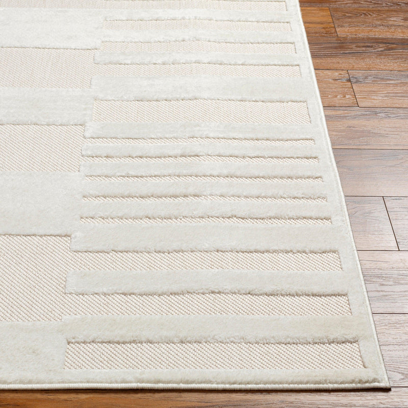 Rug San Diego Lined Outdoor Rug // Beige & White 