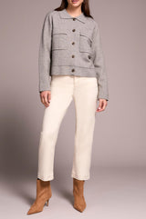 Cardigan Collared Cardigan Sweater // Grey