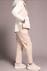 Lifestyle Avril Quilted Knit Jacket // Ecru