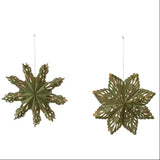 Holiday Decorative Objects Flocked Handmade Recycled Paper Folding Snowflake Ornament // 4 Styles