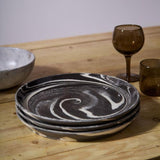 Servingware Marbled Stoneware Plate Tray // Black