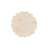Emery Scallop Edge Set of 3 Coaster Set Marble, Jute Tie