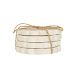 Emery Scallop Edge Set of 3 Coaster Set Marble, Jute Tie