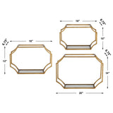 Shelving Lindee Gold Wall Shelves S/3