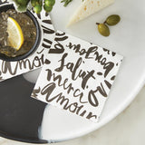 Towels & Cocktail Napkins Salut Merci Cocktail Napkin