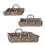 Decorative Trays Sonoma Woven Rattan Tray // 3 Sizes