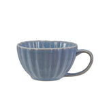 Drinkware French Blue Ribbed Stoneware Cup