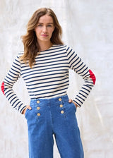 Lifestyle Saint James Heart Patch Authentic Breton Stripe Knit Shirt