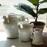 Vases European Glazed White Vessel // 2 Sizes