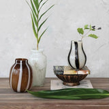 Vases Safari Stripe 7.25" Glass Vase // Cream