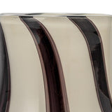 Vases Safari Stripe 7.25" Glass Vase // Cream