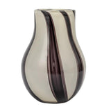Vases Safari Stripe 7.25" Glass Vase // Cream