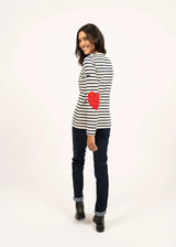 Lifestyle Saint James Heart Patch Authentic Breton Stripe Knit Shirt