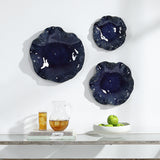 Wall Art Abella Blue Ceramic Wall Decor // Set of 3