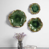 Wall Art Abella Green Ceramic Wall Decor, S/3