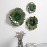 Wall Art Abella Green Ceramic Wall Decor, S/3